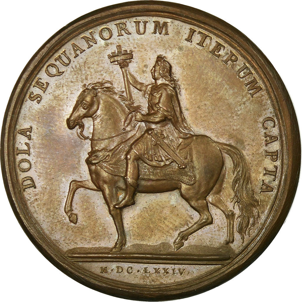 France, Medal, Louis XIV, Seconde Prise de Dôle, 1674, Mauger, MS(60-62)