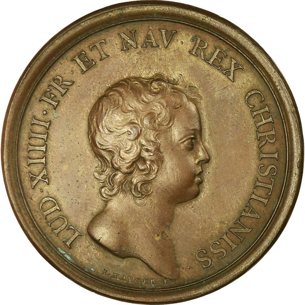 França, Medal, Louis XIV, Anne d'Autriche, Régente, 1643, Mauger, AU(55-58)