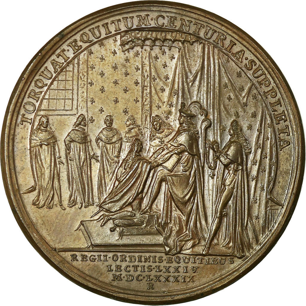 France, Medal, Louis XIV, Promotion de 74 Chevaliers du Saint-Esprit, 1689