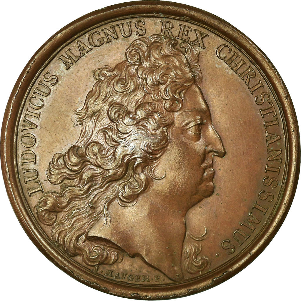 Francia, medalla, Louis XIV, Philippe Dauphin, 1700, Mauger, EBC, Bronce