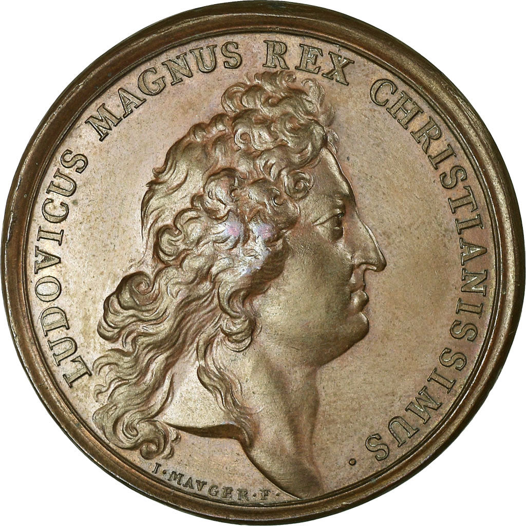 France, Médaille, Louis XIV, Prise de Luxembourg, 1684, Mauger, SUP, Bronze