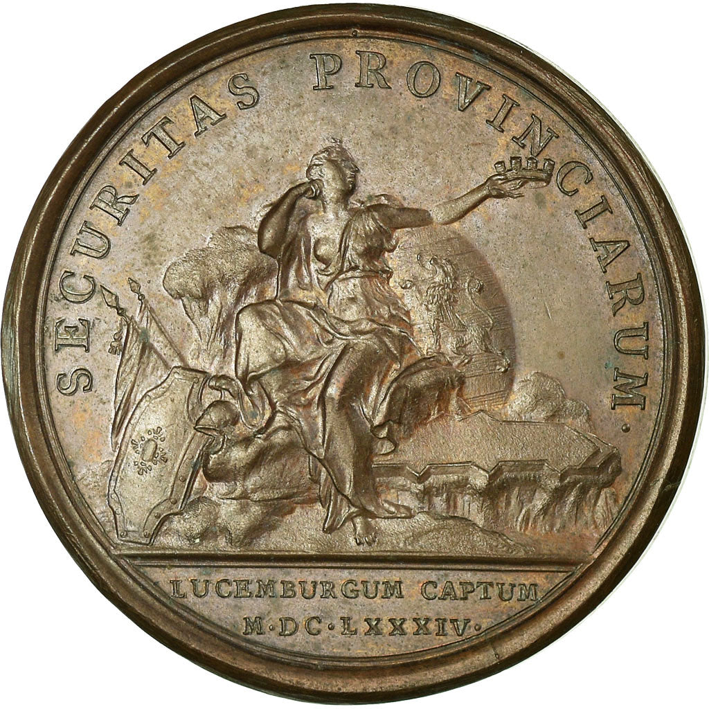 France, Médaille, Louis XIV, Prise de Luxembourg, 1684, Mauger, SUP, Bronze