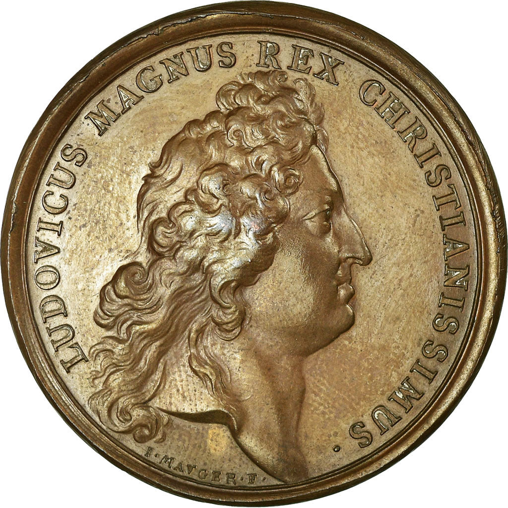 France, Medal, Louis XIV, Le Roi d'Angleterre Réfugié en France, 1689, Mauger