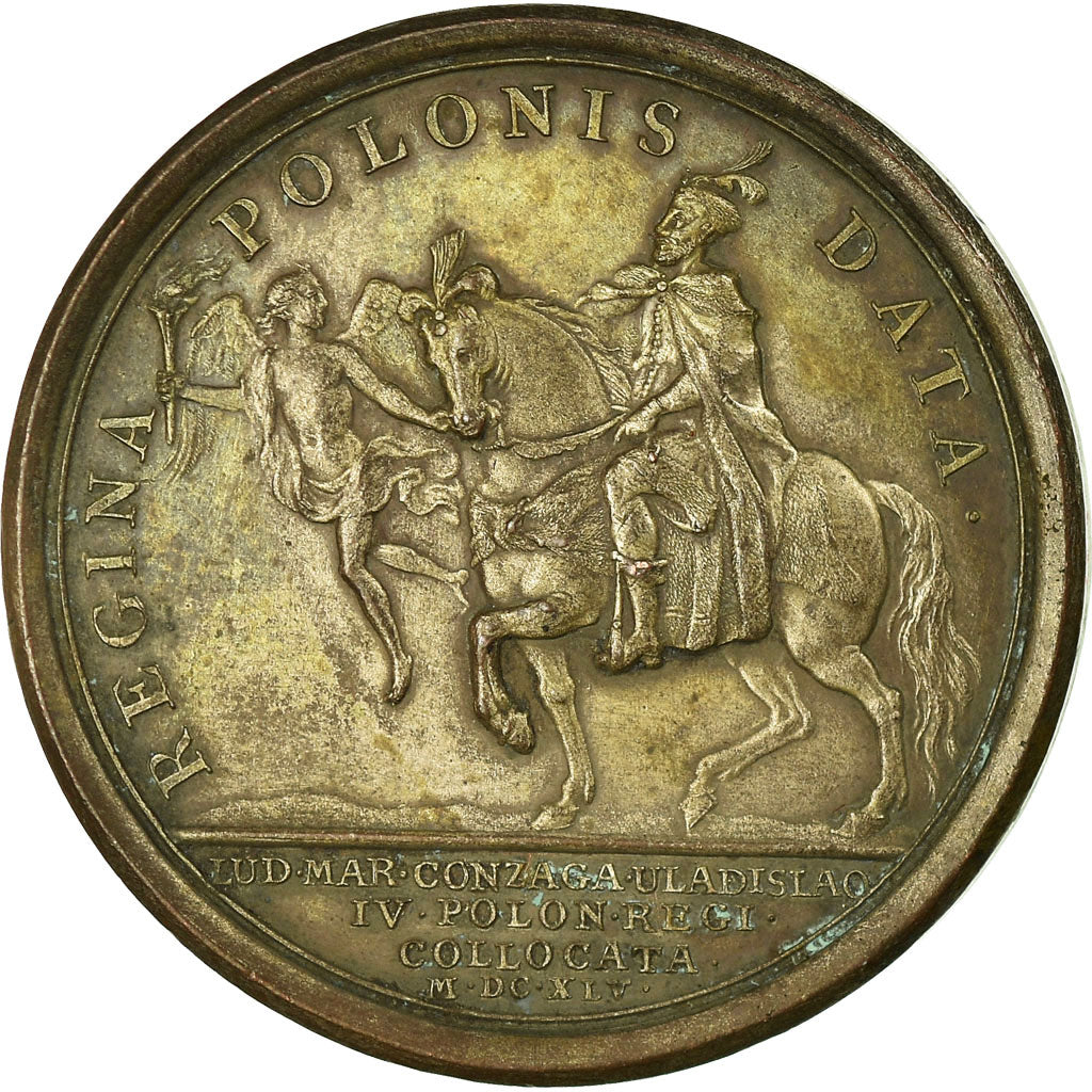 França, Medal, Louis XIV, Mariage de Louise-Marie de Gonzague et Wladislaus IV