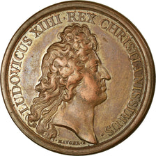 France, Médaille, Louis XIV, La Hollande Subjuguée, 1672, Mauger, TTB+