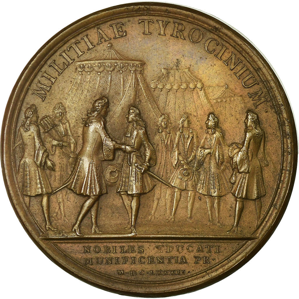 França, Medal, Louis XIV, Etablissement de compagnies de Cadets, 1682, Mauger