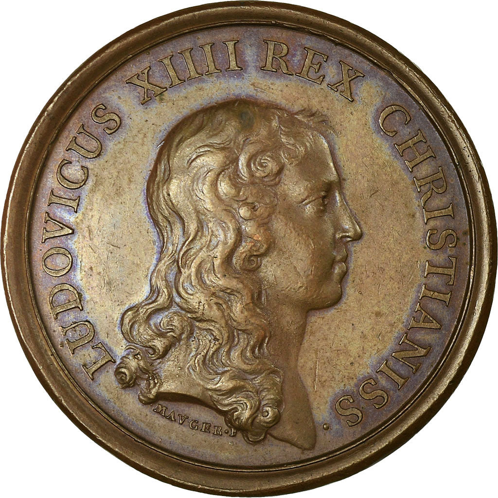 France, Medal, Louis XIV, Secours d'Arras, 1654, Mauger, AU(55-58), Bronze