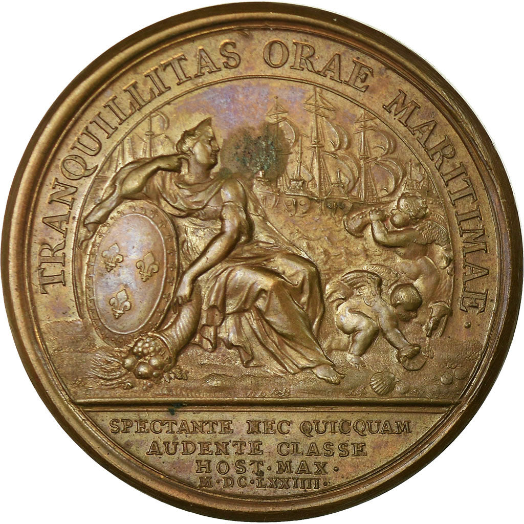 France, Medal, Louis XIV, Vains Projets de la Flotte Hollandaise, 1674, Mauger