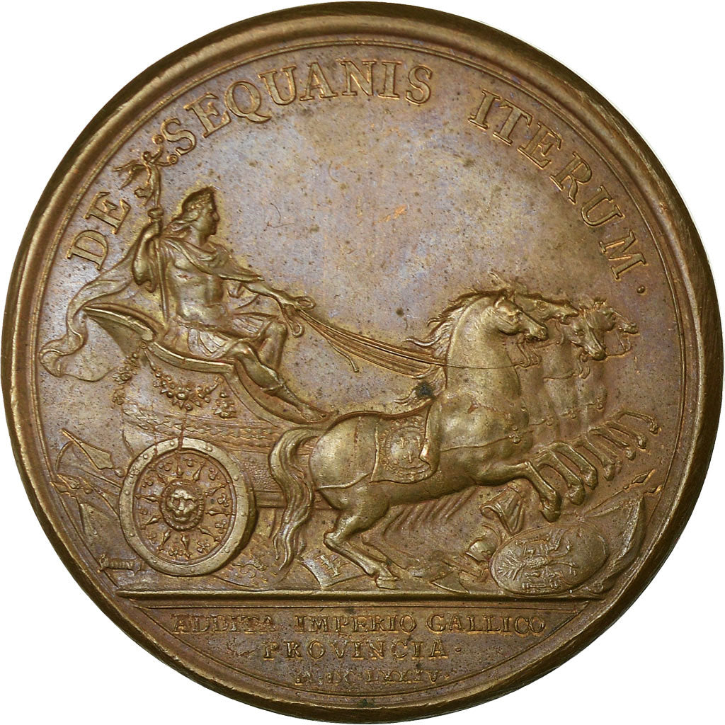 France, Medal, Louis XIV, Seconde Conquête de la Franche-Comté, 1674, Mauger