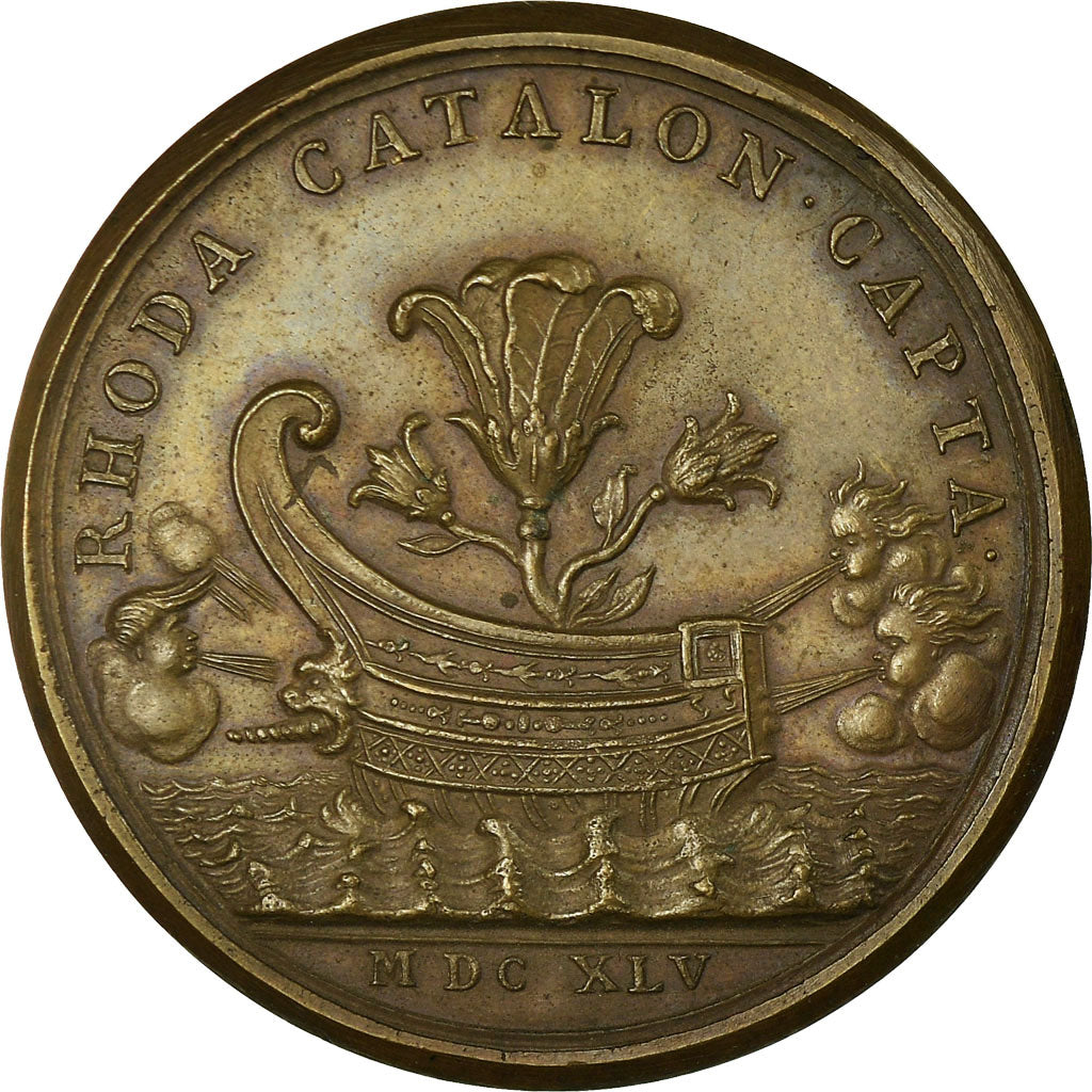 Frankrijk, Medaille, Louis XIV, Prise de Rosas, 1645, Mauger, PR, Bronze
