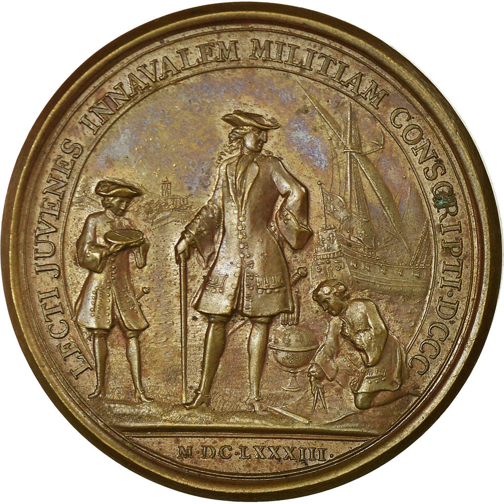 France, Medal, Louis XIV, 800 Gens d'Elite enrolés pour la Marine de Guerre