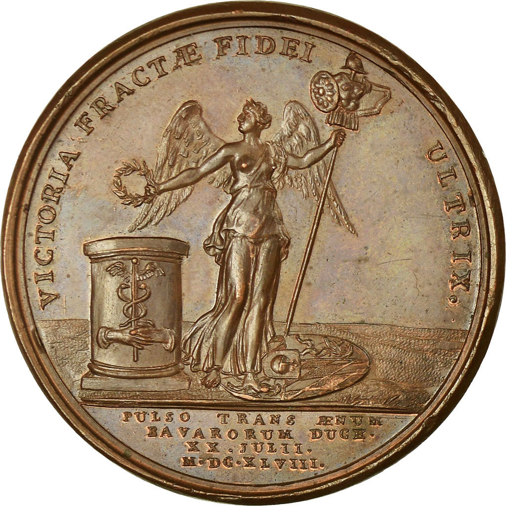 France, Medal, Louis XIV, Défaite du Duc Maximilien de Bavières à