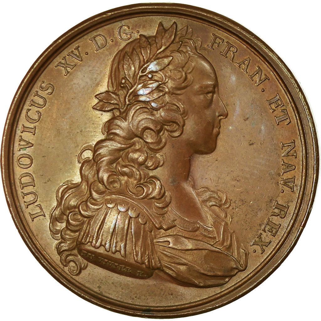 France, Medal, Louis XV, Paris, History, 1722, Duvivier, MS(60-62), Bronze