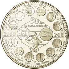 Francia, medaglia, L'Europe des XXVII, 50 ans du nouveau Franc, 2010, FDC