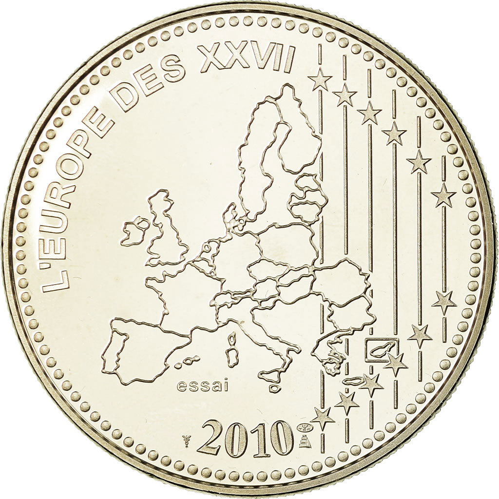 Francia, medaglia, L'Europe des XXVII, 50 ans du nouveau Franc, 2010, FDC