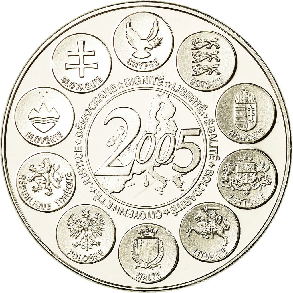 France, Médaille, la Constitution Européenne, 2005, FDC, Copper-nickel
