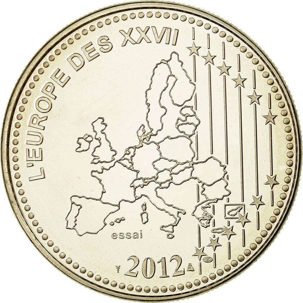 França, Medal, L'Europe des XXVII, 10 Ans de l'Euro, 2012, MS(65-70)