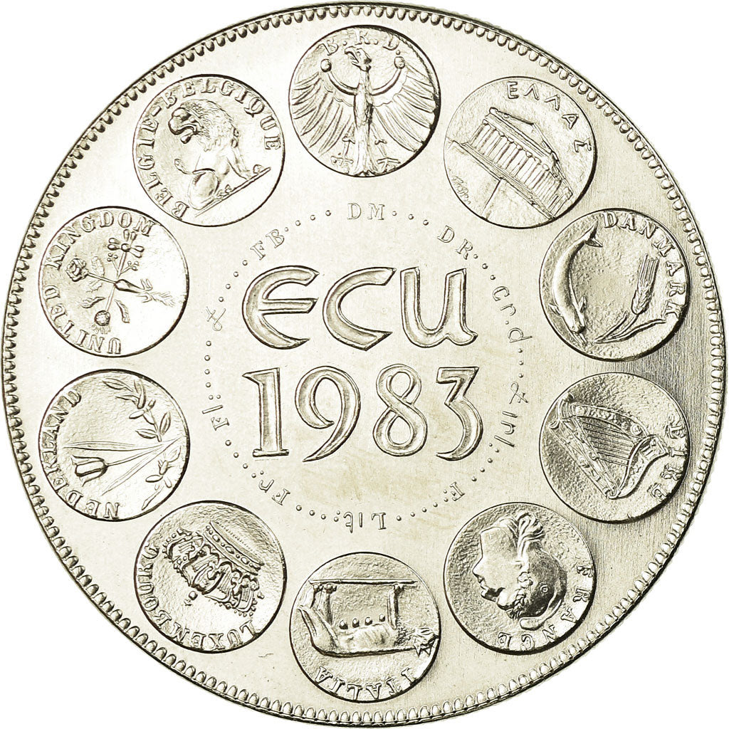 França, Medal, Ecu Europa, Europe Assise, 1983, Rodier, MS(65-70)