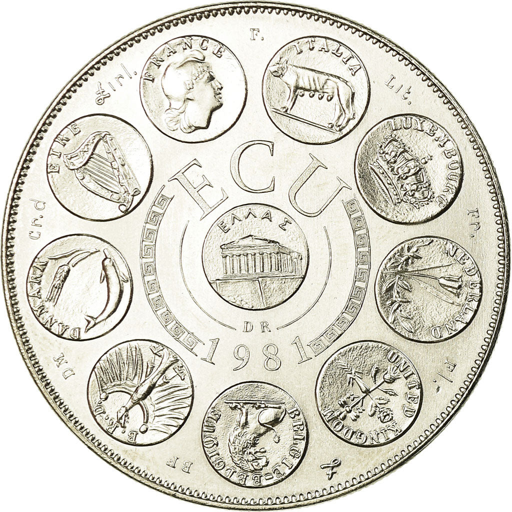 Frankrijk, Medaille, Ecu Europa, Europe Assise, 1981, Rodier, FDC, Copper-nickel