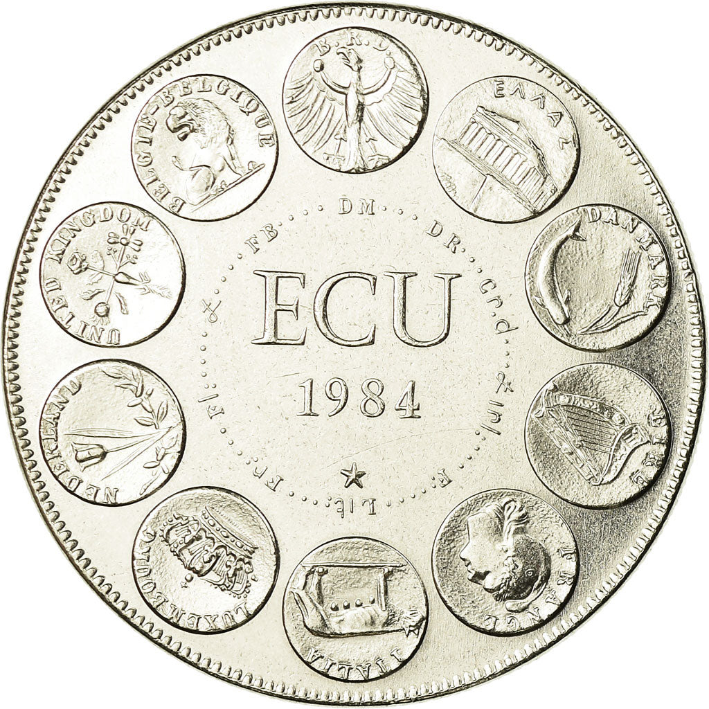 France, Medal, Ecu Europa, Europe Assise, 1984, Rodier, MS(65-70), Copper-nickel
