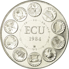 Francia, medalla, Ecu Europa, Europe Assise, 1984, Rodier, FDC, Cobre - níquel