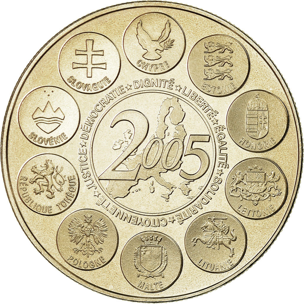 France, Médaille, la Constitution Européenne, 2005, FDC, Copper-nickel