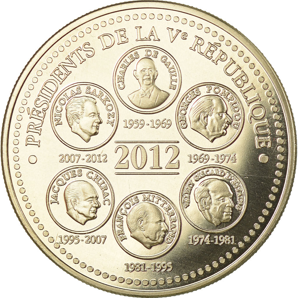 France, Medal, Présidents de la Vème République, Elysée, 2012, MS(65-70)