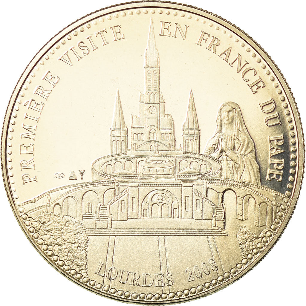 Vaticano, Medal, Première Visite du Pape Benoit XVI en France, Lourdes, 2008