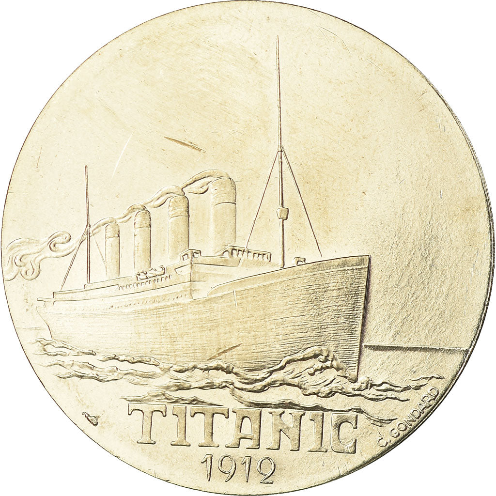 France, Medal, Titanic, Shipping, C. Gondard, MS(65-70), Copper-nickel