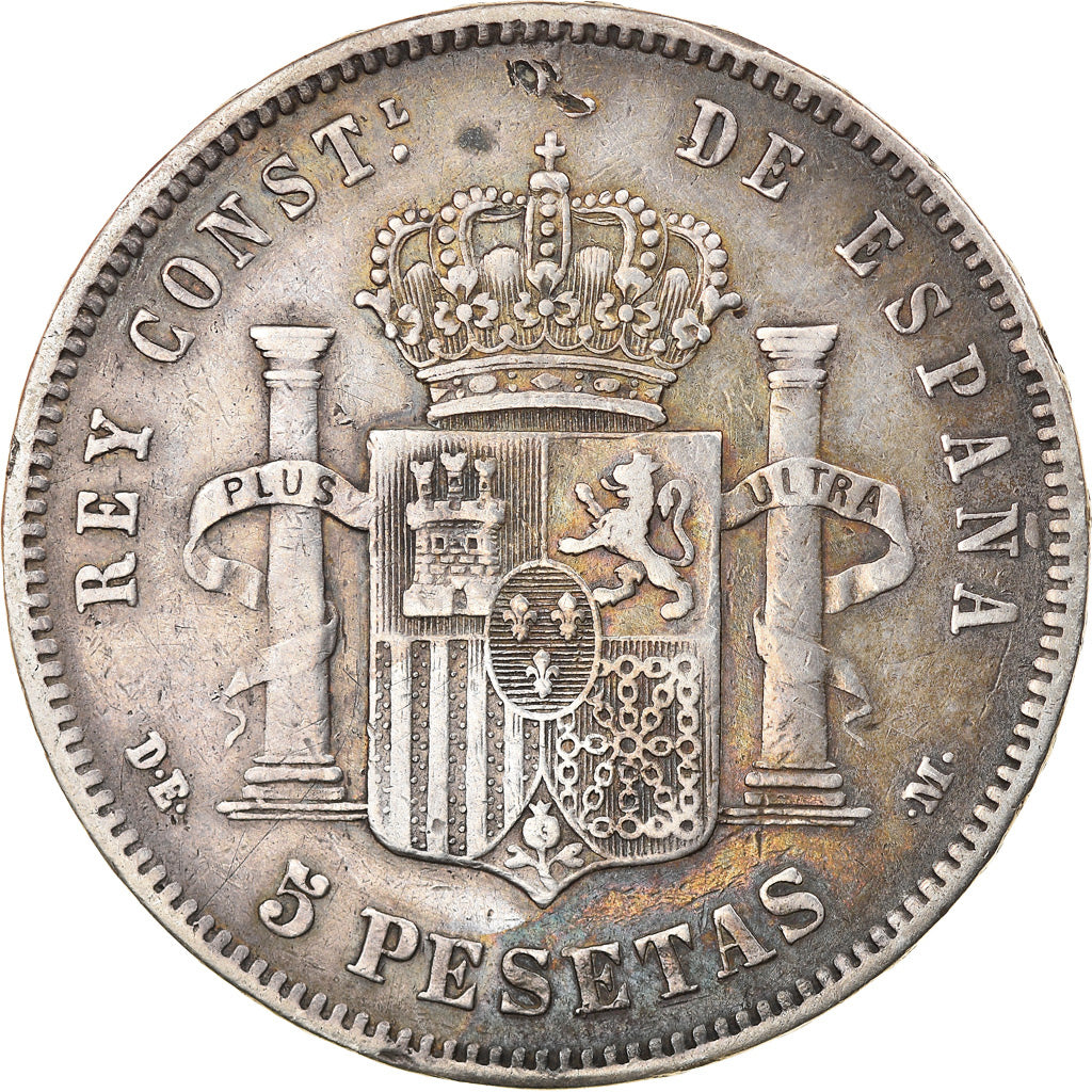 Coin, Spain, Alfonso XII, 5 Pesetas, 1878, Madrid, VF(30-35), Silver, KM:676