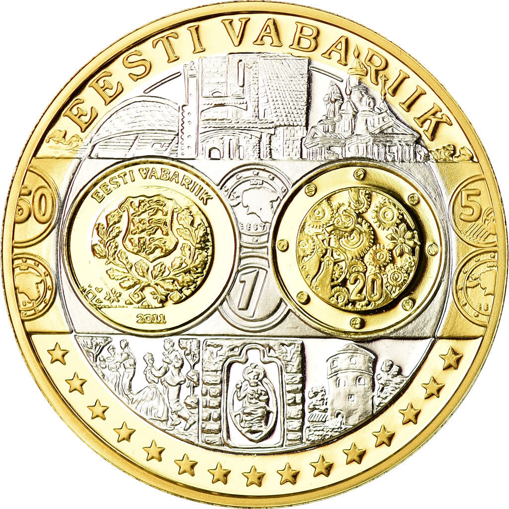 Estonia, Medal, Euro, Europa, MS(65-70), Silver