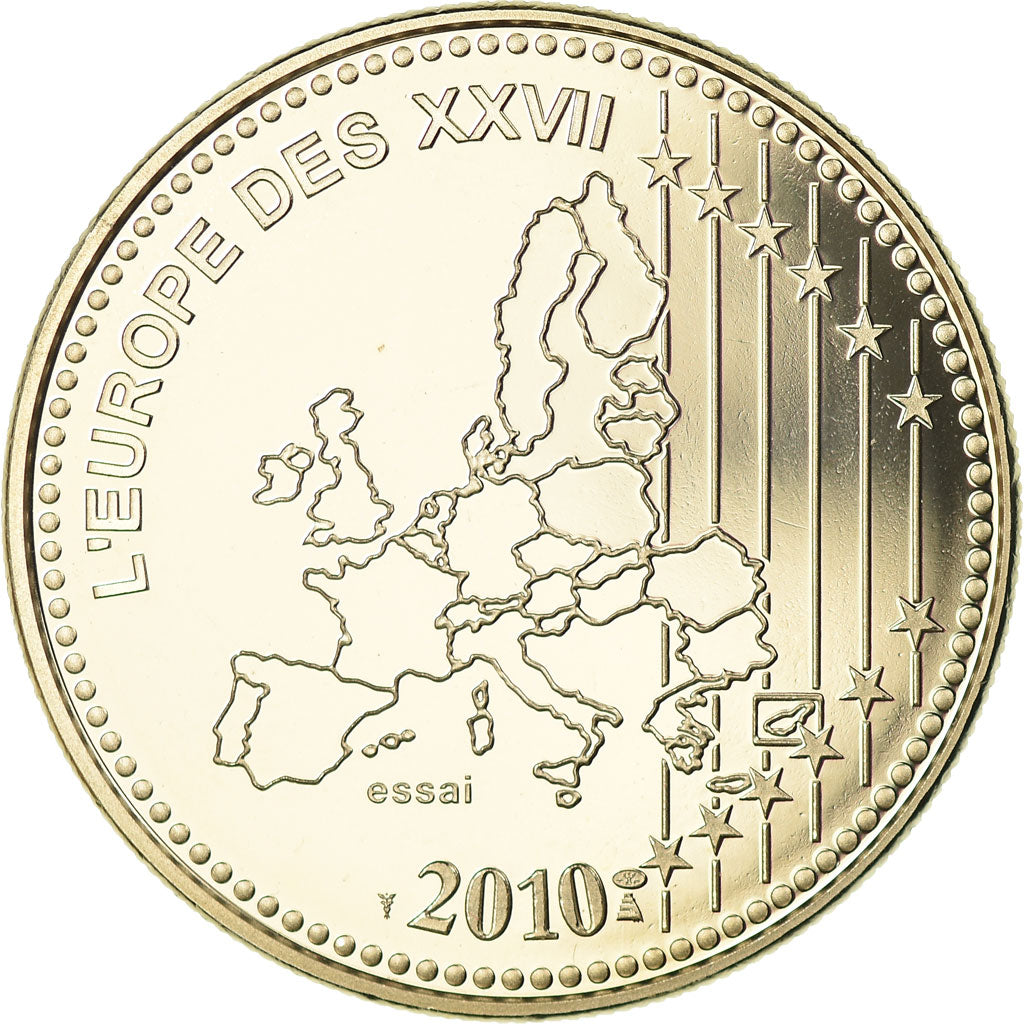 Francia, medaglia, L'Europe des XXVII, 50 ans du nouveau Franc, 2010, FDC