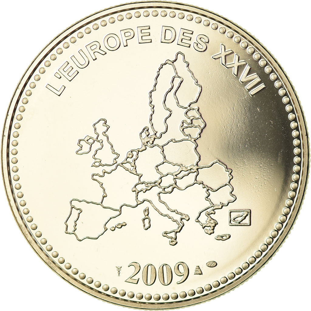 Francia, medalla, 10ème Anniversaire de l'Euro, 2009, FDC, Cobre - níquel