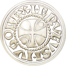 France, Medal, Reproduction du Denier de Beauvais, MS(65-70), Silver