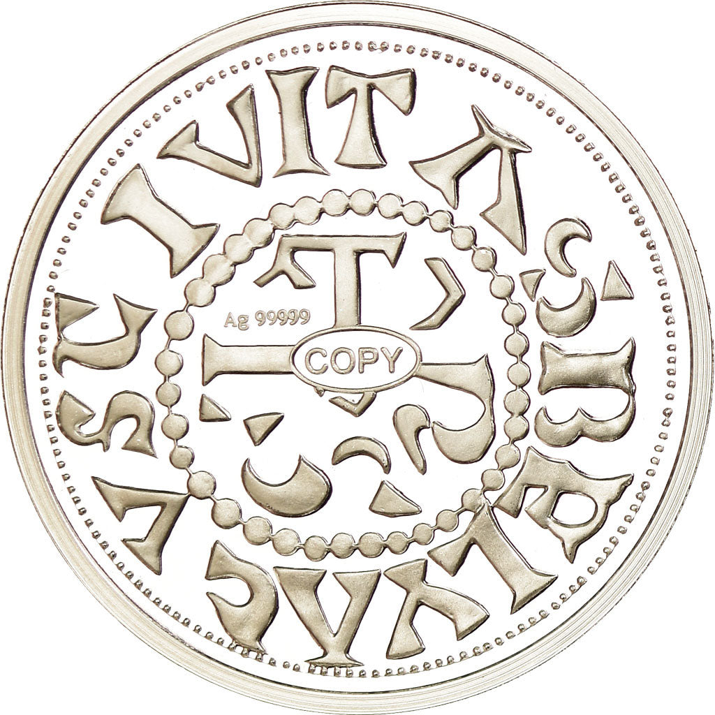 France, Medal, Reproduction du Denier de Beauvais, MS(65-70), Silver