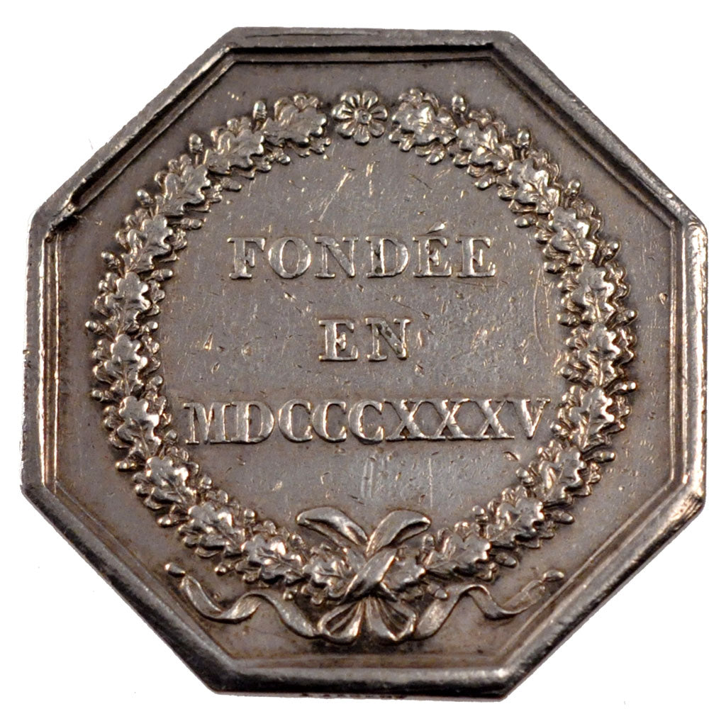 France, Bank, Token, 1835, EF(40-45), Silver, 12.42