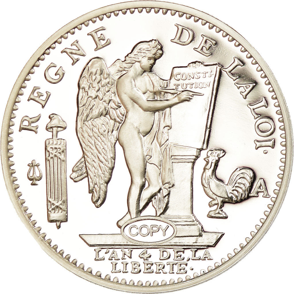 Francia, medaglia, Reproduction du Louis d'Or au Génie 1792, FDC, Argento