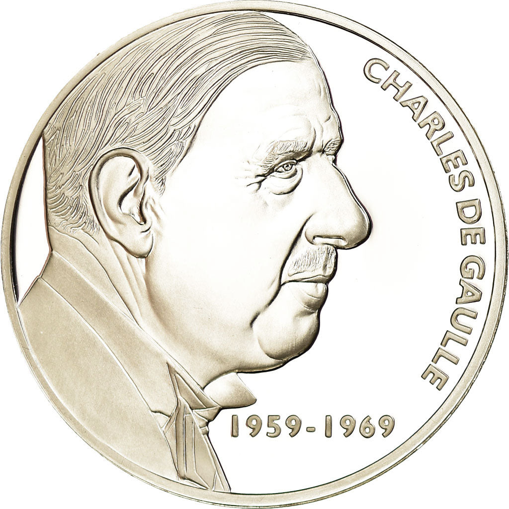 Francia, medalla, Général de Gaulle, Président de la République, FDC, Plata