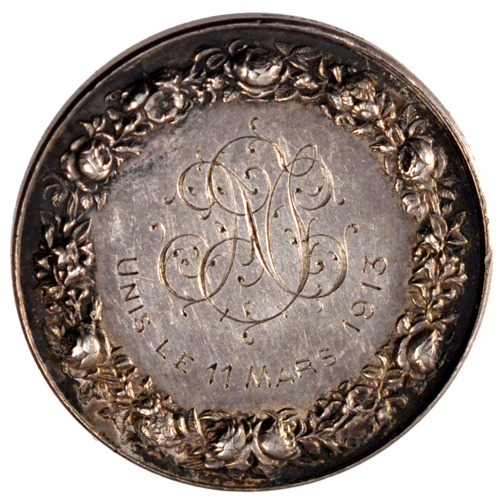 France, Wedding, Token, 1913, AU(50-53), Silver, 10.64