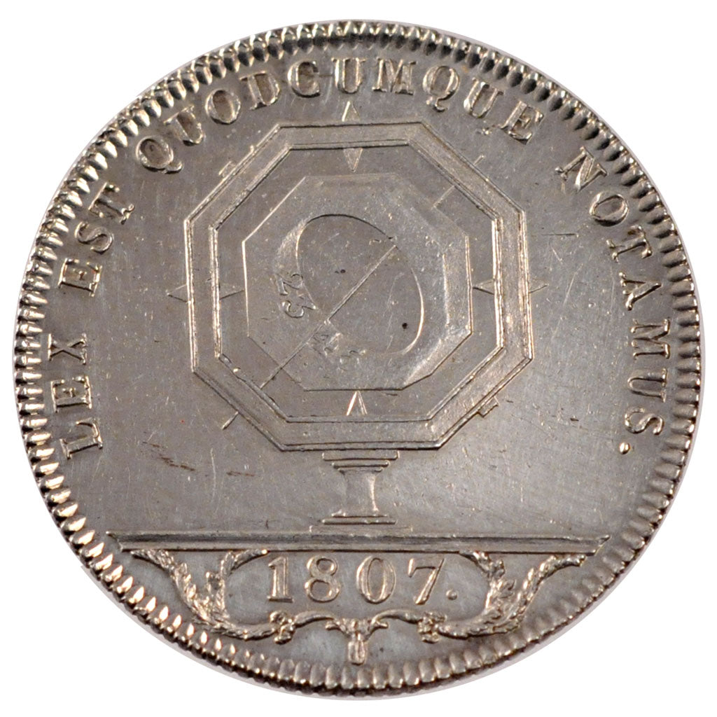 France, Notary, Token, 1807, MS(60-62), Silver, Lerouge #392, 11.98
