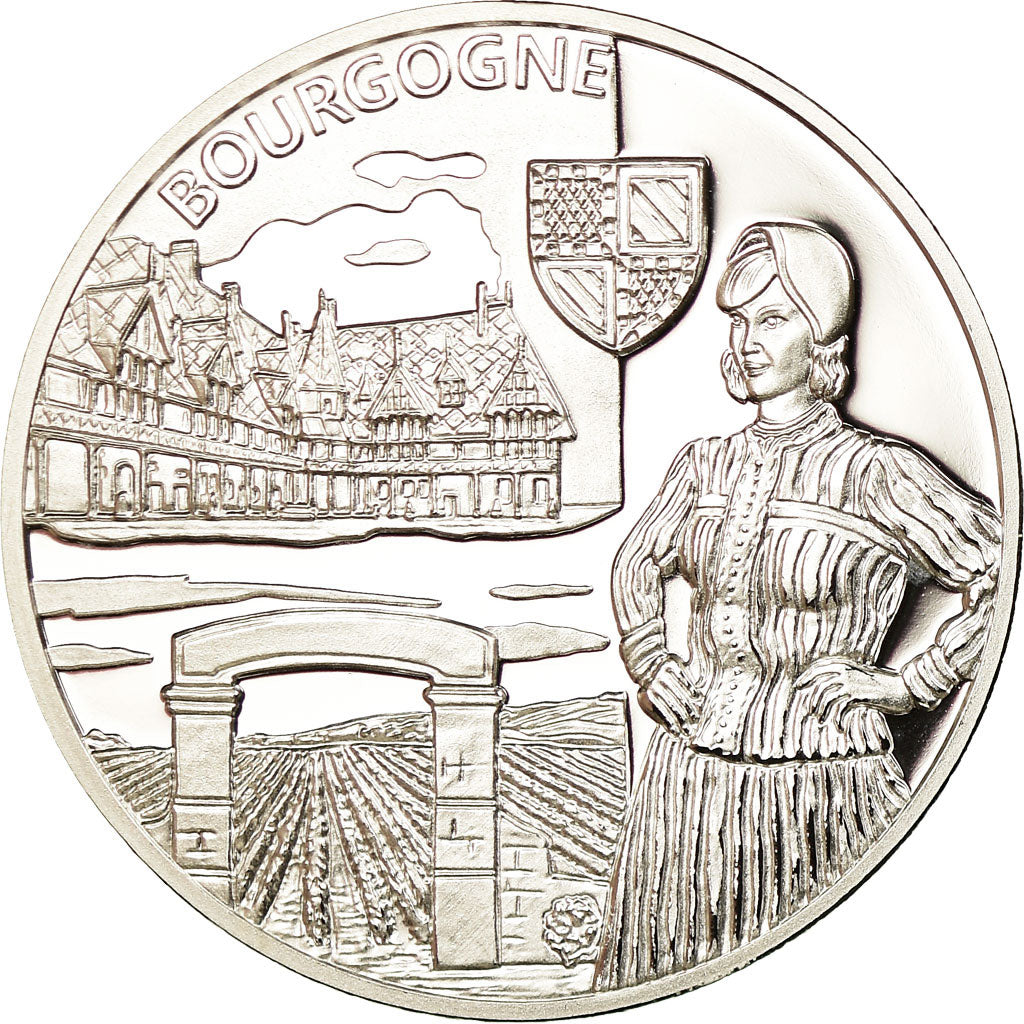 France, Medal, Nos Régions, Bourgogne, MS(65-70), Silver