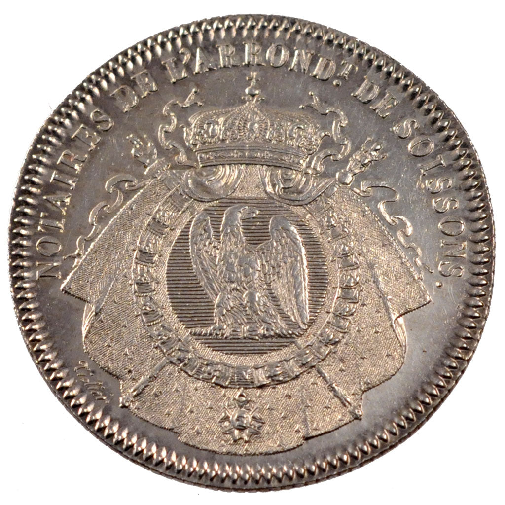 France, Notary, Token, 1807, MS(60-62), Silver, Lerouge #392, 11.90