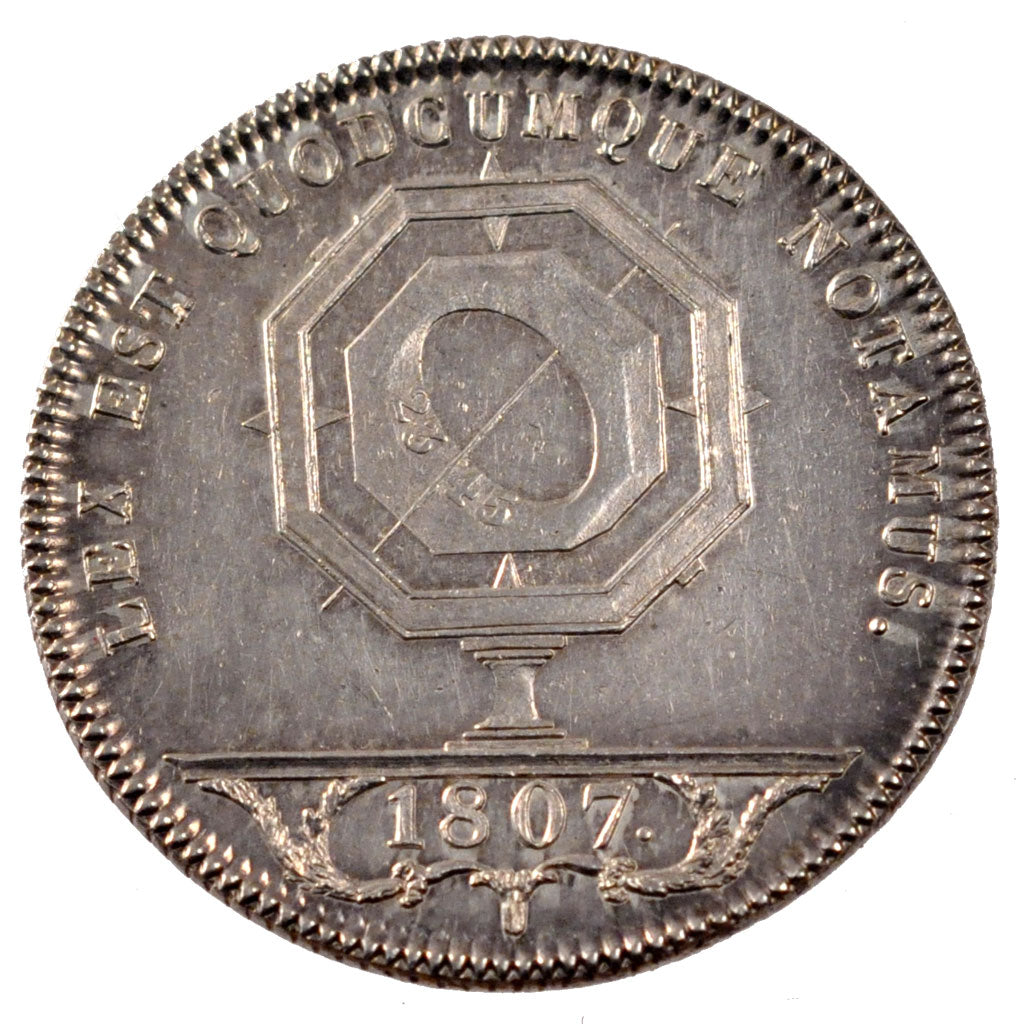 France, Notary, Token, 1807, MS(60-62), Silver, Lerouge #392, 11.90