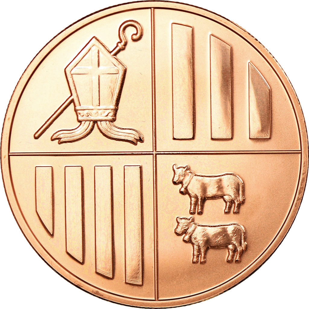 Andorra, Medal, 1 Centime, 1 Unça Coure Pur, 2014, MS(65-70), Copper