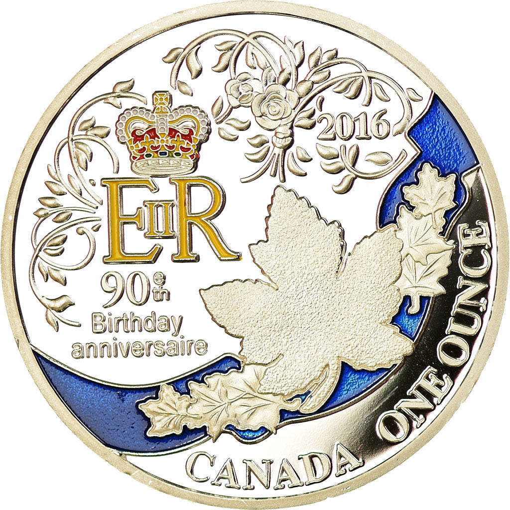 Canada, Medal, 90ème Anniversaire de la Reine, One Once, 2016, MS(65-70)