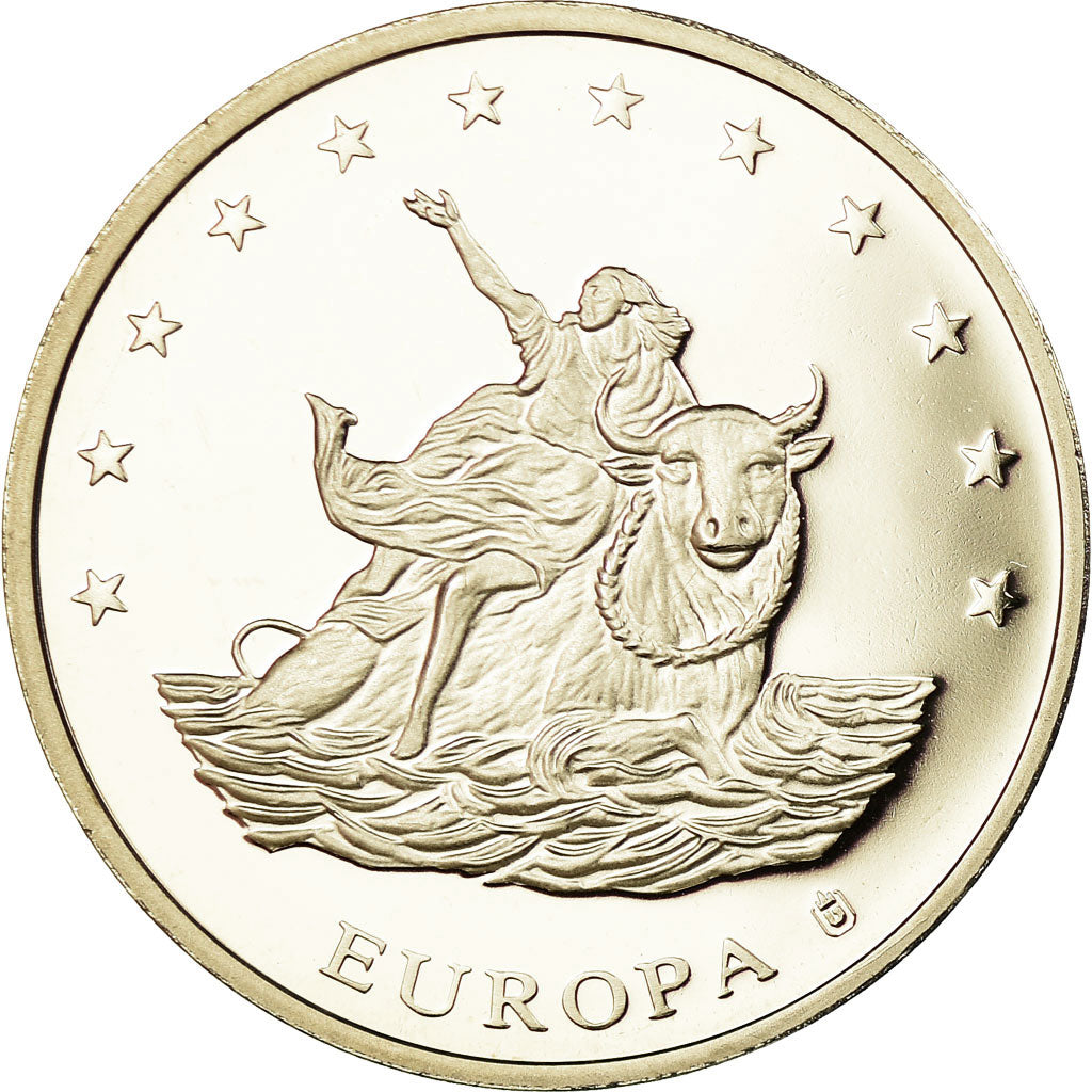 Niemcy, Medal, 10 Euro Europa, 1998, MS(65-70), Miedź platerowana srebrem