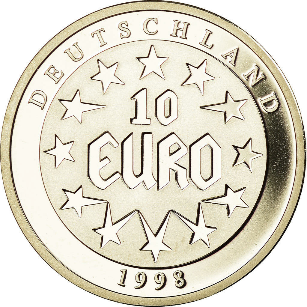 Niemcy, Medal, 10 Euro Europa, 1998, MS(65-70), Miedź platerowana srebrem
