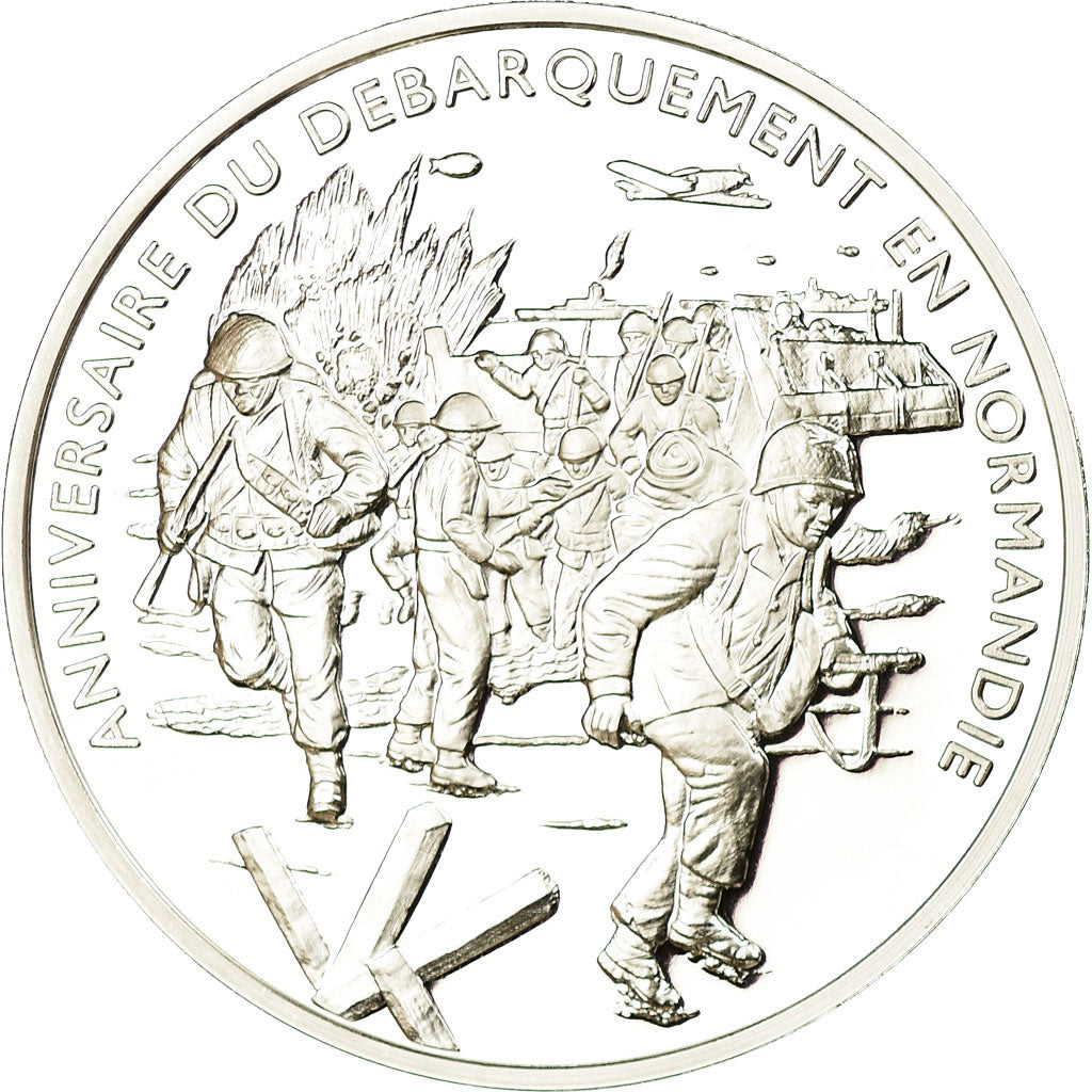 France, Medal, Anniversaire du Débarquement de Normandie, MS(65-70), Silver