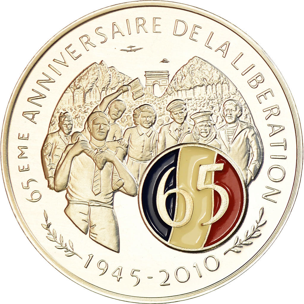 France, Medal, 65ème Anniversaire de la Libération, MS(65-70), Silver