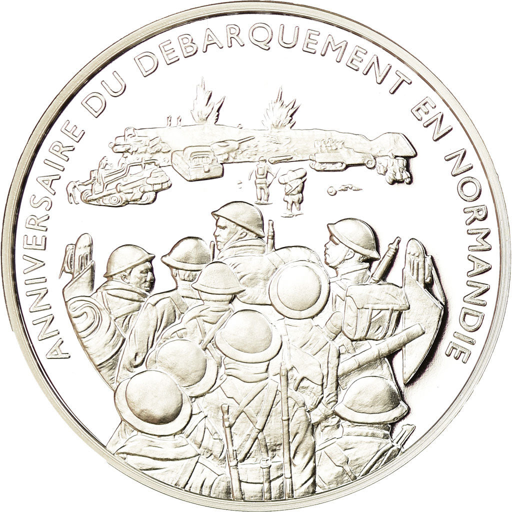 France, Medal, Anniversaire du Débarquement de Normandie, MS(65-70), Silver